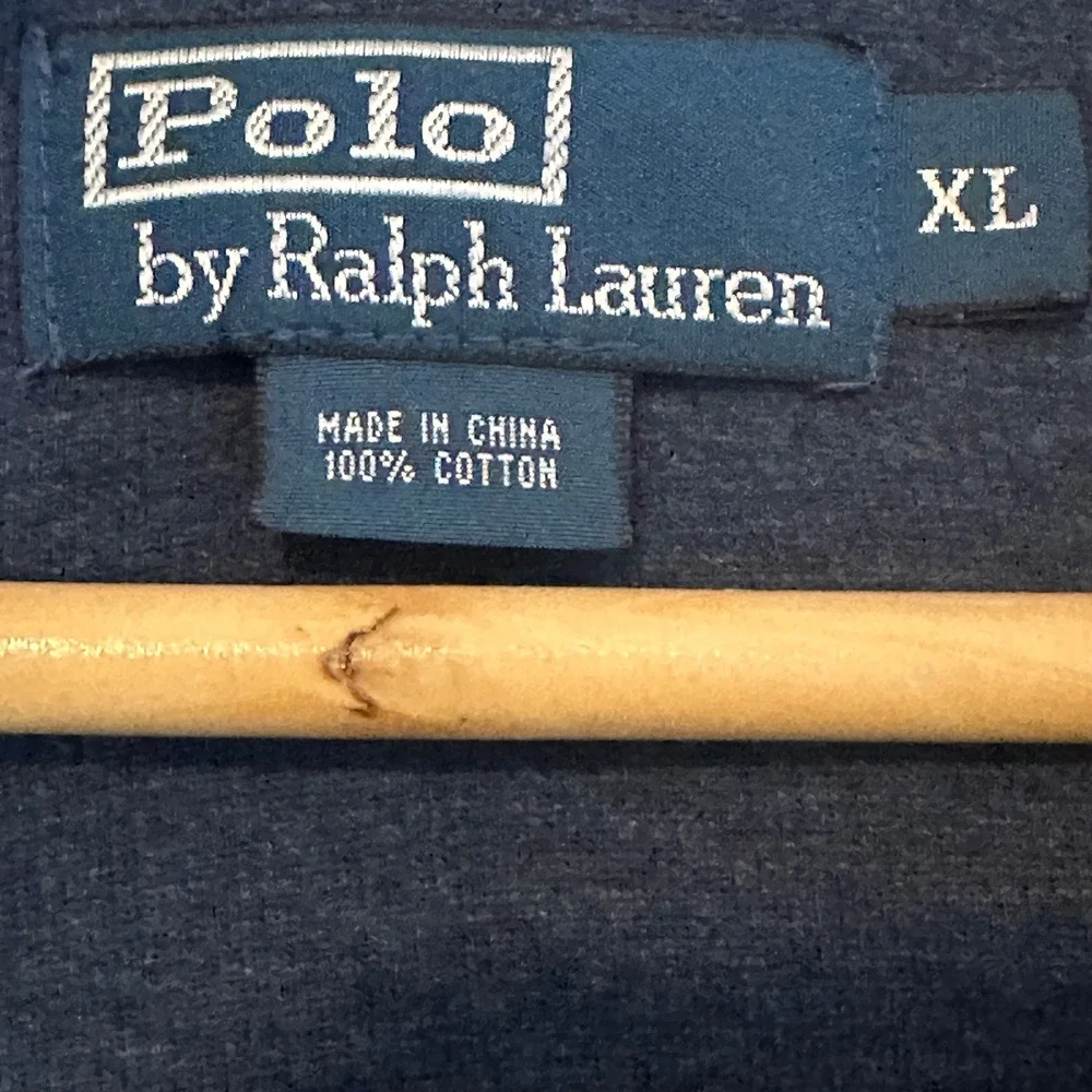 Polo Ralph Lauren Mens Navy Blue Ribbed 1/4 Quarter Zip‎ Mens XL Cotton Sweater